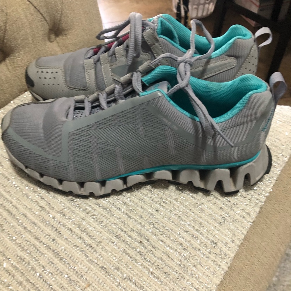 Women's Grey and Teal Athletic Sneakers